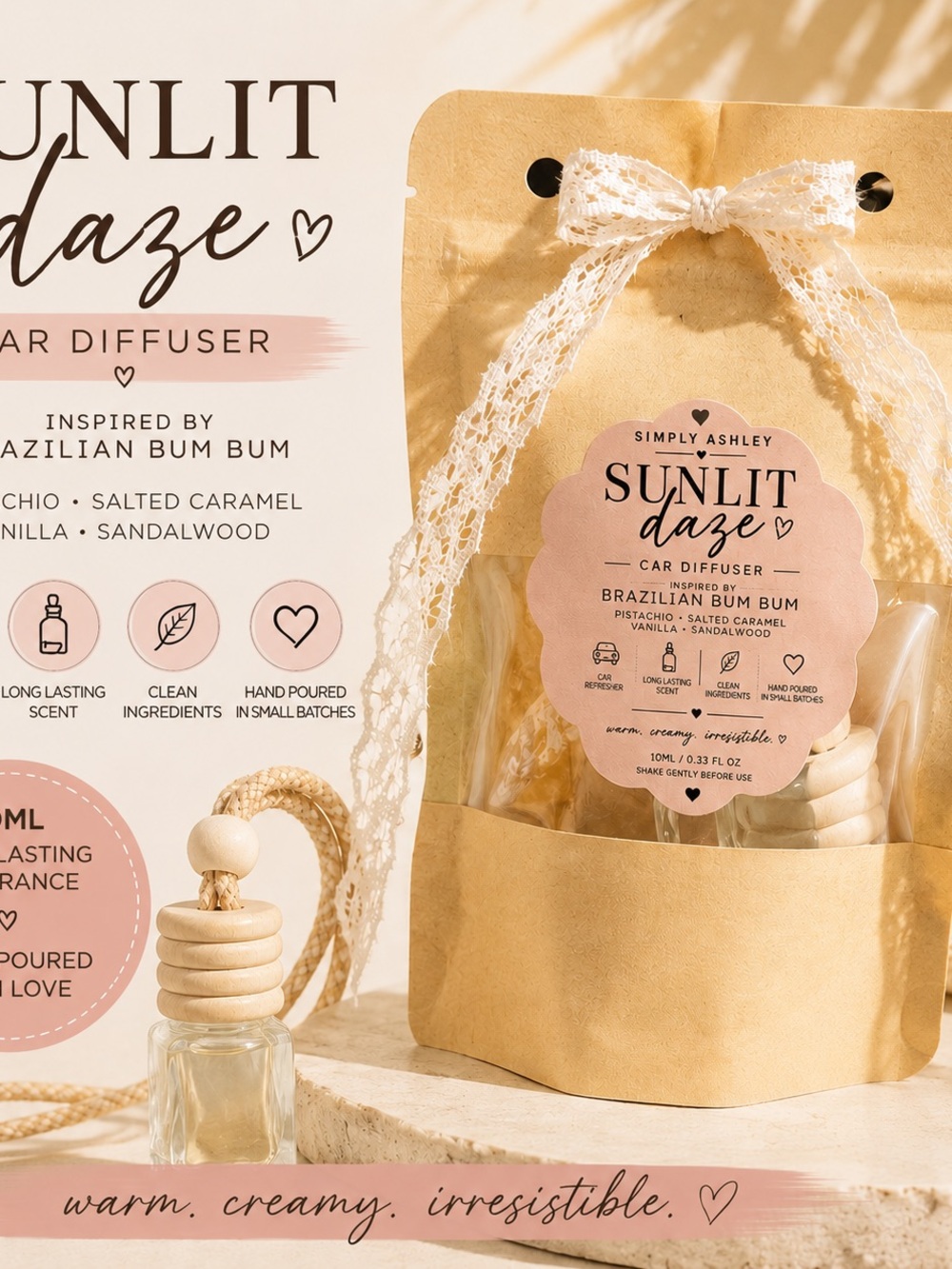Sunlit Daze Car Diffuser — Pink by